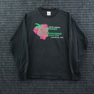 Murina Strawberry Plains Half Marathon T-Shirt XL Faded Black 1993 Vintage L/S
